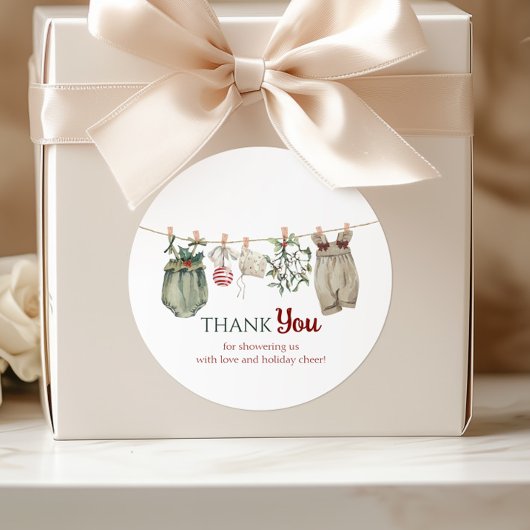 A Merry Little Girl Christmas Clothes Thank You ラウンドシール