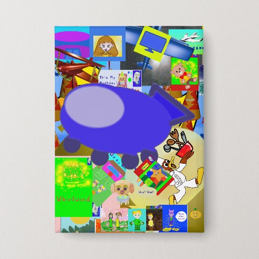 A Merry Spaceship Cartoon 缶バッジ (正面)