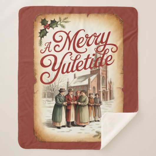 A Merry Yuletide with Victorian Carolers シェルパブランケット (正面)