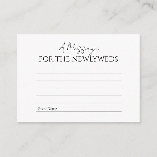 A Message for the Newlyweds Advice Card アドバイスカード (正面)