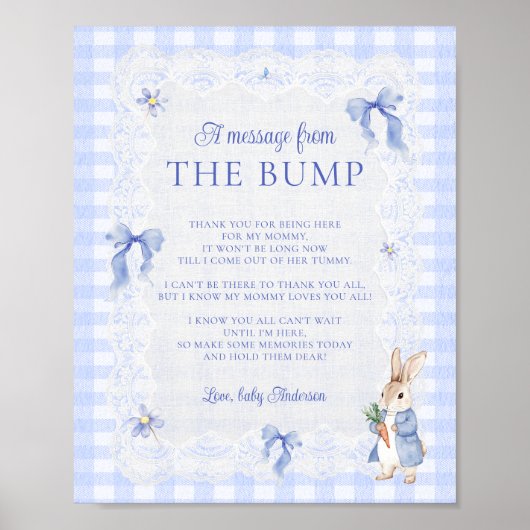 A Message From The Bump Peter Rabbit Baby Shower ポスター (正面)