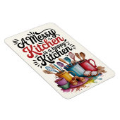 A Messy Kitchen Is A Happy Kitchen Magnet マグネット (右側)