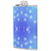 A metal flask featuring a vibrant blue background  フラスク (左)