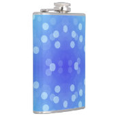 A metal flask featuring a vibrant blue background  フラスク (右)