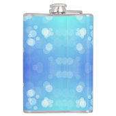A metal flask featuring a vibrant blue background  フラスク (裏面)