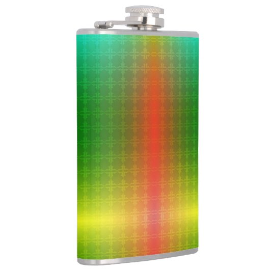 A metallic flask with a gradient green to yellow  フラスク (右)