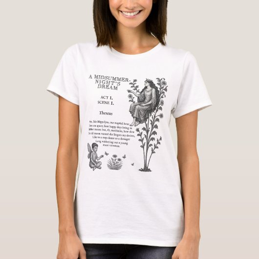 A Midsummer Night Literary Shakespeare Inspired Tシャツ (正面)