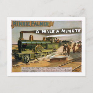 「A Mile a Minute」ヴィンテージ劇場列車はがき ポストカード