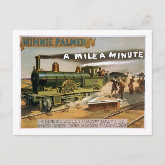 「A Mile a Minute」ヴィンテージ劇場列車はがき ポストカード (正面)