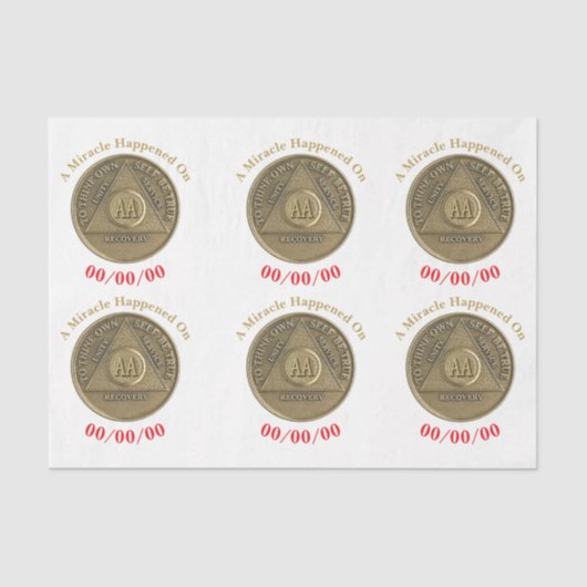 A Miracle Happened On CUSTOM DATE Sober AA on Coin 薄葉紙 (正面)