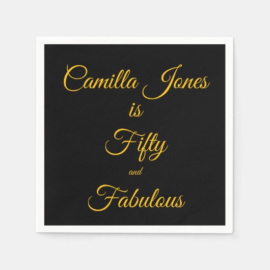 A modern, 50th Birthday custom invitation スタンダードカクテルナプキン (正面)