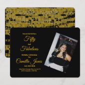 A modern, 50th Birthday custom invitation 招待状 (正面/裏面)