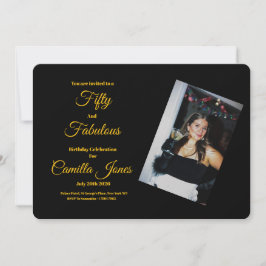 A modern, 50th Birthday custom invitation 招待状