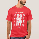 A modern Bauhaus personalized Valentine’s Day Tシャツ (正面)