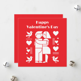 A modern Bauhaus-style Valentine’s Day シーズンカード