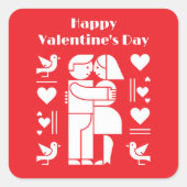 A modern Bauhaus-style Valentine’s Day スクエアシール (正面)