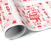 A modern Bauhaus-style Valentine’s Day ラッピングペーパー (ロールコーナー)