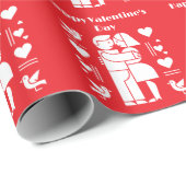 A modern Bauhaus-style Valentine’s Day ラッピングペーパー (ロールコーナー)