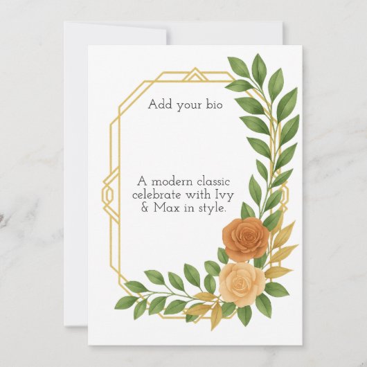 A modern classic for your big day. 招待状 (正面)