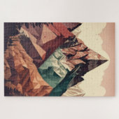 A Modern Mountain Landscape in Earthy Harmony ジグソーパズル (横)