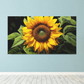 A Moment of Sunflowerデジタル金ゴールドイラストレーション キャンバスプリント (インサイチュ (ウッドフロア))
