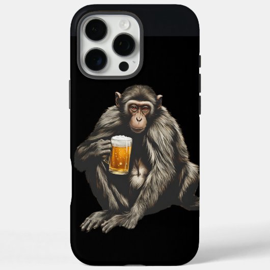 a monkey with a beer in its hand Case-Mate iPhoneケース (裏面)