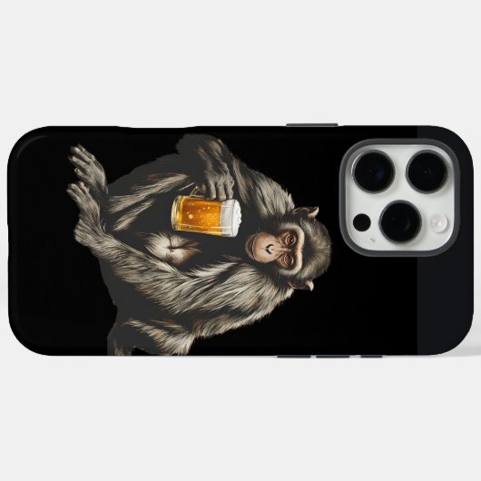 a monkey with a beer in its hand Case-Mate iPhoneケース (裏面 (横))