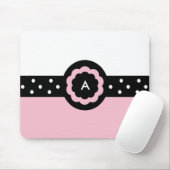 A :: Monogram Aピンク点々のある&ホワイトマウスパッド マウスパッド (マウス)