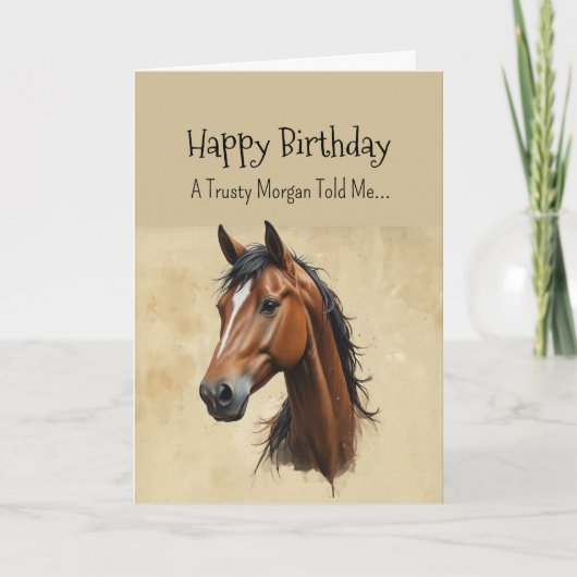 A Morgan Horse Personality Birthday カード (正面)