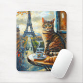 A Morning in Paris | Tabby Cat at a Cafe マウスパッド (マウス)