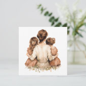 a mother holding her kids サンキューカード (スタンド正面)