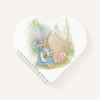 A mother rabbit with a baby rabbit Spiral Notebook ノートブック