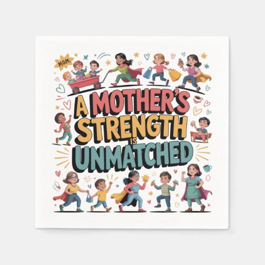 A Mother’s Strength Is Unmatched スタンダードカクテルナプキン (正面)