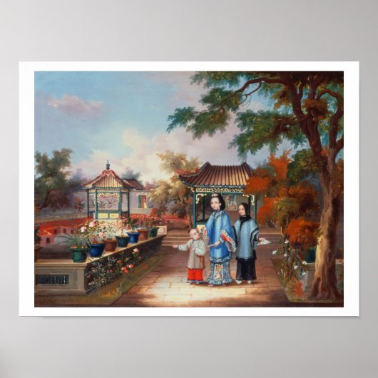 A mother with her children in a chinese garden, c. ポスター (正面)