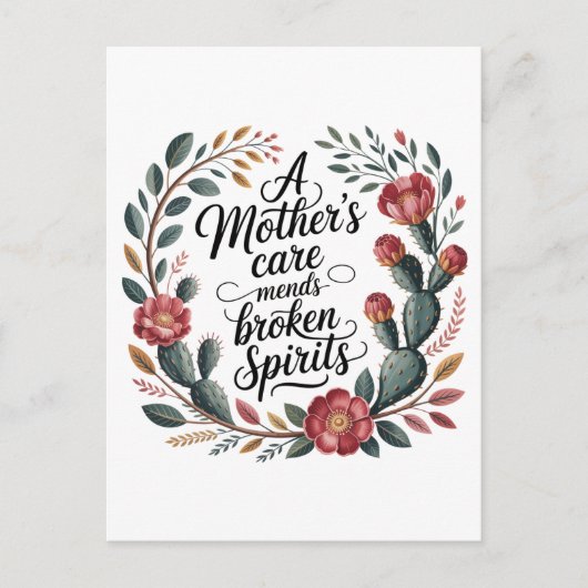 A Mother's Care Mends Broken Spirits インビテーションポストカード (正面)