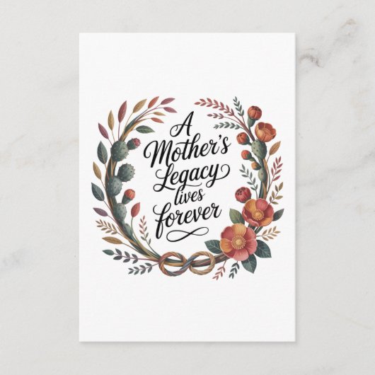 A Mother's Legacy Lives Forever エンクロージャーカード (正面)