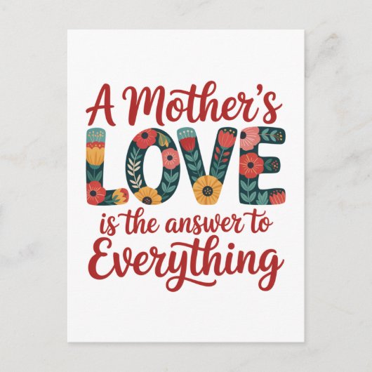 A Mother's Love Is The Answer To Everything ポストカード (正面)