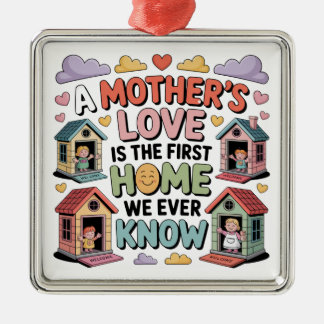 A Mother's Love Is The First Home We Ever Know メタルオーナメント
