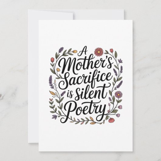 A Mother's Sacrifice Is Silent Poetry 招待状 (正面)