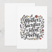 A Mother's Sacrifice Is Silent Poetry 招待状 (正面/裏面)