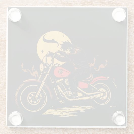 a motorbiker glass coaster ガラスコースター (裏面)