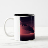 A mountain sunset illustration     ツートーンマグカップ (左)