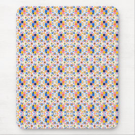 A mouse pad with a colorful geometric mosaic  マウスパッド