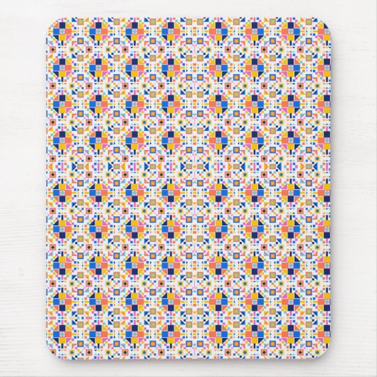 A mouse pad with a colorful geometric mosaic  マウスパッド (正面)