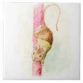 “A Mouse Ran Down the Bell Rope” by Beatrix Potter タイル (正面)