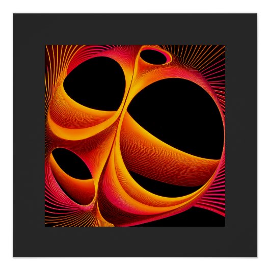 A Much Manipulated Mandelbrot Fractal Square ポスター (正面)