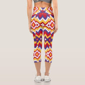 A multicolor trendy fabric zigzag pattern design カプリレギンス (裏面)