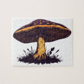A mushroom illustration vibrant artwork. ジグソーパズル (横)