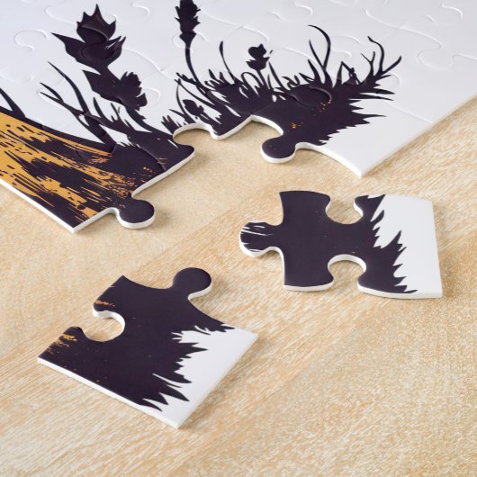 A mushroom illustration vibrant artwork. ジグソーパズル (側面)