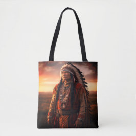 A Native American Indian Chief on a Shoulder トートバッグ